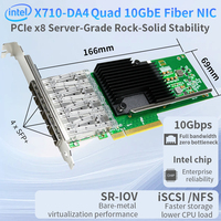 Carte réseau serveur Intel X710-DA4 Quad Port 10GbE SFP+ NIC PCIe X8 pour la virtualisation des centres de données
