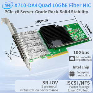 Interne Intel X710-DA4 Quad-Port 10GbE SFP+ <span class=keywords><strong>NIC</strong></span> PCIe X8 <span class=keywords><strong>Server</strong></span>-Netzwerkkarte für Rechenzentrum-Virtualisierung - Product Image 2