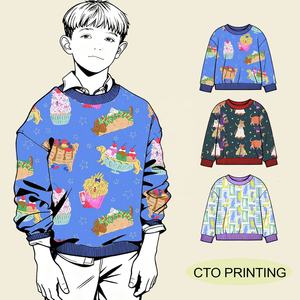 Enfants vêtements de haute qualité enfant en bas âge 95% coton éponge bébé sweat à col rond OEM impression personnalisée bébé sweat à col rond garçons - Product Image 2