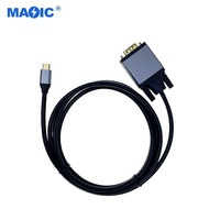 Kabel USB C VGA Tipe C Adaptor VGA 1080P 60Hz Berlapis Emas 1.8m Konverter Male Male untuk Monitor Proyektor Laptop MacBook PC HDTV