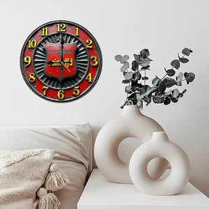 Round Wooden <b>Wall</b> <b>Clock</b> Antique Rustic 25x25Cm Home Living Room Decor - Product Image 3