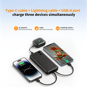 พาวเวอร์แบงค์ 22.5W 10000mAh พร้อมสายชาร์จในตัวคู่ รองรับการชาร์จเร็วทุกโปรโตคอล ใช้งานได้กับอุปกรณ์ทุกประเภท - Product Image 3