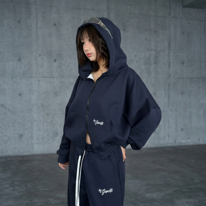 เสื้อสเวตเตอร์แบบมีฮู้ด ปักลาย ซิปหน้า ทรงหลวม ผ้าฝ้าย 100% ระบายอากาศได้ดี เป็นมิตรกับสิ่งแวดล้อม สำหรับผู้ชายและผู้หญิง ฤดูใบไม้ร่วง รับผลิตแบบ OEM ODM - Product Image 1