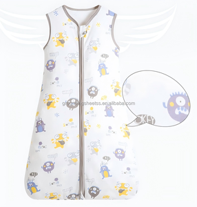 <span class=keywords><strong>Gigoteuse</strong></span> d'<span class=keywords><strong>été</strong></span> pour enfants style gilet – Essentiels pour nouveau-nés et couverture anti-coup de pied pour nourrissons – Sac de couchage bébé en pur coton de classe A - Product Image 4