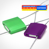 Scellé de sécurité mécanique personnalisé AH-CS001 avec logo et code-barres, anti-effraction, certifié ISO pour conteneurs et marchandises