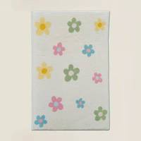 Tapis à motifs floraux Tapis de porte d'intérieur en fausse laine Tapis à fleurs Tapis lavable antidérapant pour enfants, Tapis de sol pour le salon d'entrée