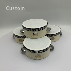 Wholesale Factory Mixed Batch 4 Inch Wooden Hand Drum Tambourine, Single Row Bells for <b>Music</b> Store & Stage Wholesale - Product Image 3