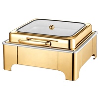 XITIBET Réchaud de buffet commercial pour hôtels et restaurants, grand modèle carré en verre, 6L, chauffe-plat électrique en acier inoxydable