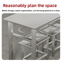 Tables et chaises de restaurant modernes et minimalistes sur mesure avec plateau en fibre de verre et structure en acier inoxydable - Ensembles pour usage commercial