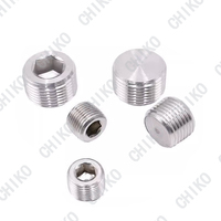 Bouchons filetés DIN 906 BSP NPT à filetage mâle, douille hexagonale interne, bouchons de tuyauterie hexagonaux en acier inoxydable 304 avec filetage conique