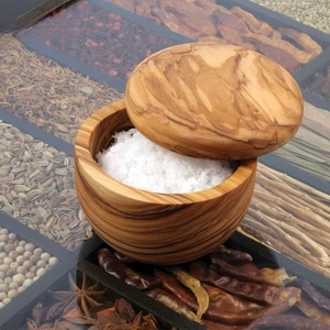 Boîte à épices et sel en bois d'olivier écologique Natural House, boîte à sel avec couvercle amovible, passe au lave-vaisselle, cadeau - Product Image 3