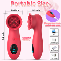 LCD-Display 9 Vibrations modi Rose Flower G-Punkt Vibrator Weiblicher Klitoris nippel Stimulator Tapping Rose Clit Vibrator für Frauen