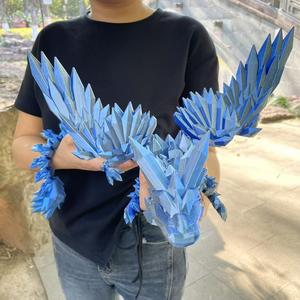 Dragon en cristal arc-en-ciel lumineux, imprimé en 3D, articulé, avec ailes mobiles, grand modèle de 64 cm, en plastique, pour l'impression 3D transfrontalière, à partir de 14 ans - Product Image 3