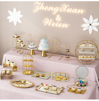 Présentoir décoratif en métal non motorisé pour desserts, style européen, pour buffet froid, centre de table pour pause thé, plateau à gâteaux et pâtisseries