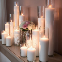 Supplier Pabrik Grosir Silinder Kaca Borosilikat Transparan Tahan Panas untuk Tempat Lilin Dekoratif