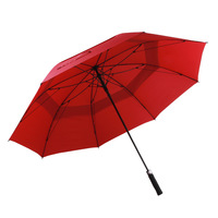 Spot Supplies Semi Automatique Ouvert Double Auvent Golf Grand Parapluie Coupe-Vent Imperméable Homme Parapluie Droit avec logo Personnalisé
