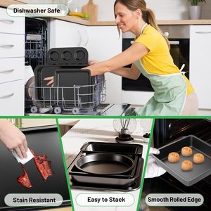 5 Pieces Nonstick Stackable Baking Sets <strong>Cooking</strong> Round/Square <strong>Cake</strong> <strong>Pans</strong> Baking <strong>Pan</strong> Bakeware Sets - Product Image 4