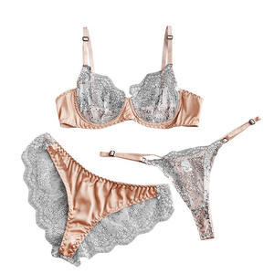 Set <span class=keywords><strong>Intimo</strong></span> da <span class=keywords><strong>Donna</strong></span> Traspirante in Pizzo ODM OEM all'Ingrosso, Reggiseno e Mutandine da <span class=keywords><strong>Donna</strong></span> - Product Image 6