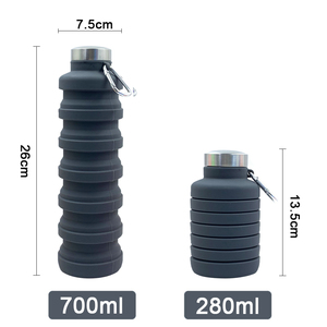New Design <b>Large</b> 700ml Eco-friendly Portable BPA Free Silicone <b>Water</b> <b>Bottle</b> Silicone Travel <b>Bottle</b> - Product Image 3