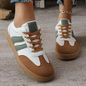 Zapatillas Deportivas Casuales Estilo Universitario para Mujer, con Cordones Delanteros y Suela Gruesa, <span class=keywords><strong>Zapatos</strong></span> Cómodos para Caminar con Múltiples Opciones de Color - Product Image 1
