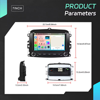 Radio para Auto Podofo 2 Din de 7'' con Android, 6+128GB, Carplay y Android Auto Inalámbricos, GPS IPS, WiFi, BT, para Fiat 500L 2013-2019