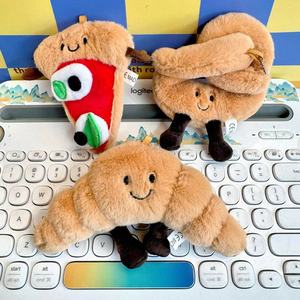 Offre Spéciale usine mignon pain <span class=keywords><strong>en</strong></span> peluche doux <span class=keywords><strong>Smiley</strong></span> <span class=keywords><strong>dessin</strong></span> animé Pizza alimentaire porte-clés <span class=keywords><strong>en</strong></span> peluche - Product Image 3
