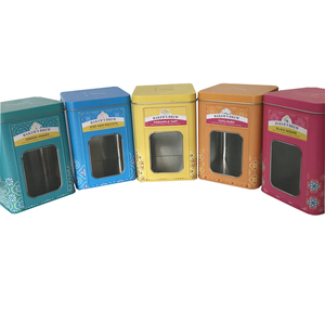 Hot Bán Tùy Chỉnh 95*95*137Mm Vuông Rin Hộp Cấp Thực Phẩm Snack Biscuit Cookie Kim Loại Tin Có Thể Lễ Hội Quà Tặng Hộp Thiếc Với Cửa Sổ - Product Image 4