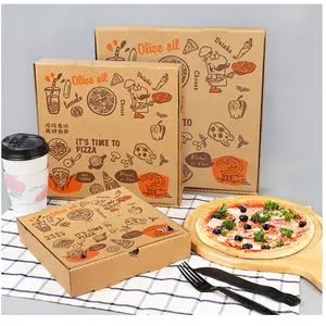 Hộp Pizza Màu Nâu 20 Inch Hộp Giao Pizza Tùy Chỉnh In Ở Thổ Nhĩ Kỳ Ý Cho Xe Tay Ga