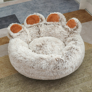Cama de invierno de felpa sólida para perros y gatos, forma redonda, suave, cálida, lavable a máquina para mascotas pequeñas y grandes - Product Image 5