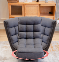 Chaise de jeu pivotante pour sol dur, rotation à 360 degrés, inclinable, avec support lombaire, coussin en mousse, fonctionnement manuel, pour la maison