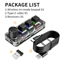 Keyboard nirkabel Bt 2.4G, 3-kunci tombol makro, kunci pintasan, e-sport, Keyboard Mini mekanis colokan panas