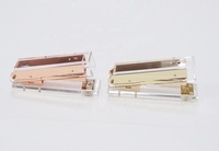 Huishen — ensemble de papeterie de bureau de luxe, agrafeuse en acrylique transparent, en métal doré rose