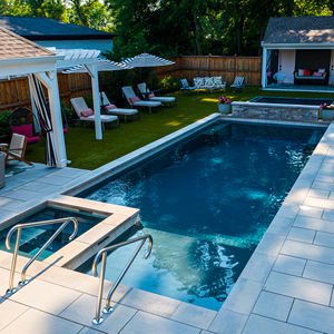 อุปกรณ์ประเภททะเลวิลล่าโรงแรมรีสอร์ทสระว่ายน้ำขนาดใหญ่อะคริลิคไฟเบอร์กลาสกลางแจ้งหรูหรามีโลโก้ตามสั่ง - Product Image 2