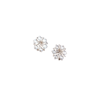 2025 Trendy S925 Sterling Silber Blumen Ohr stecker für Frauen Elegante High-End Ohrschmuck Zirkon Small Elegant Feel Piercing