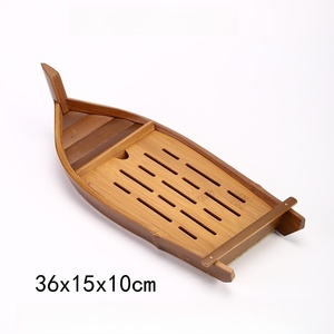 Vassoio di bambù naturale di alta qualità e stile giapponese in legno Sushi Boat eco-friendly cibo fatto a mano strumenti di servizio - Product Image 6