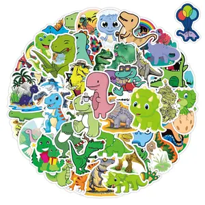 50 Uds. Paquetes de pegatinas de grafiti de dinosaurio de dibujos animados bonitos para niños, Maleta de monopatín portátil, decoración de equipaje