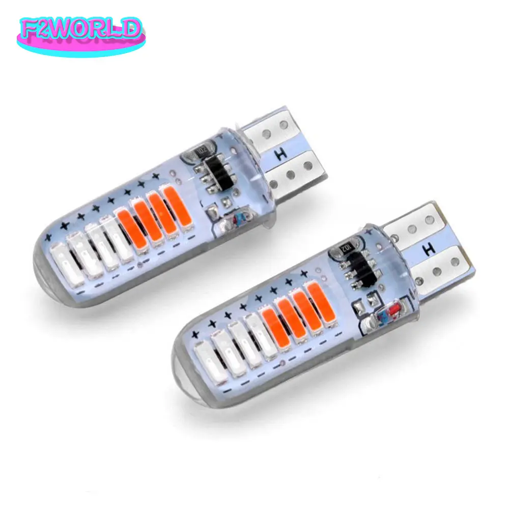 Led Parking Bulb Auto 194 168 T10 4014 16SMD Wedge Clearance Lamp silicone Double color Strobe Flash t10 w5w led