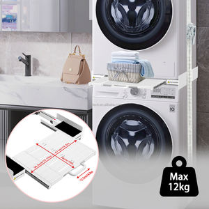 Kit de superposition pour lave-linge et sèche-linge, kit de superposition universel avec plaque coulissante extractible, kit de superposition réglable avec sangle à cliquet - Product Image 5