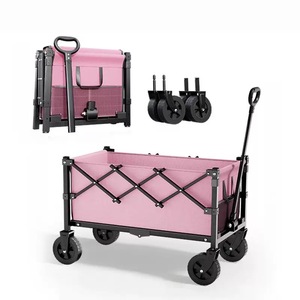 Carrito de Jardín Plegable Resistente para Exteriores con Llantas Anchas y Mango Ajustable para Campamento y Picnic - Product Image 5