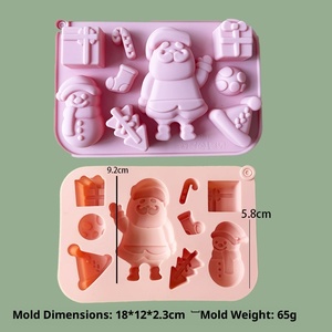 Hot Sale Santa Claus Christmas Tree Silicone Cake Mold Chocolate Mu Baking Glue Drop Candle Plaster Soap Hand Wash Only - Product Image 6