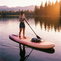 Planche de paddle gonflable rose tendance, planche de surf SUP à la mode avec cordons élastiques, support OEM/ODM pour un design de marque unique
