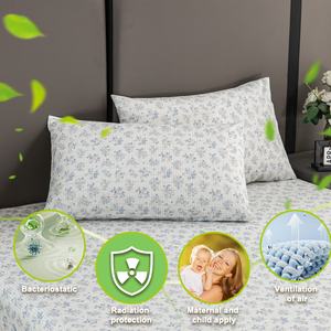 Taie d'oreiller rectangulaire en fibre d'argent, coton biologique de haute qualité, soie brodée, tricotée vintage, pour un sommeil sain, usage domestique - Product Image 1