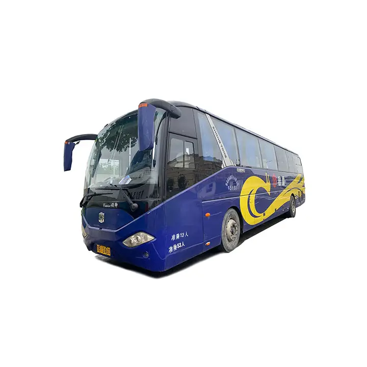 Ikinci el Zhongtong otobüs LCK6125 mavi çift katlı arka aks seyahat otobüs lüks 57 koltuk