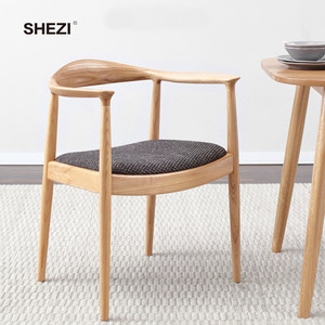 SHEZI Style nordique <span class=keywords><strong>Hans</strong></span> <span class=keywords><strong>Wegner</strong></span> <span class=keywords><strong>chaise</strong></span> de salle à manger en velours en bois <span class=keywords><strong>chaise</strong></span> en corne de boeuf pour meubles de restaurant - Product Image 1