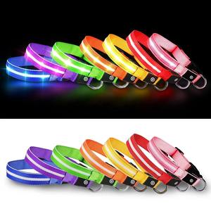 Venta al por mayor LED Pet <span class=keywords><strong>Collar</strong></span> USB recargable Light-up Strip Ajustable Reflective <span class=keywords><strong>Flashing</strong></span> Glow Dark Anti-lost Luminous <span class=keywords><strong>Dog</strong></span> <span class=keywords><strong>Collar</strong></span> - Product Image 2