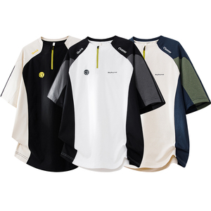 <span class=keywords><strong>เสื้อ</strong></span>ยืดคอกลมแบบซิปครึ่งตัวสำหรับผู้ชาย ผ้าโพลีเอสเตอร์ 100% ระบายอากาศ แห้งเร็ว น้ำหนัก 160GSM ลายปักตามสั่ง ขายส่ง - Product Image 2