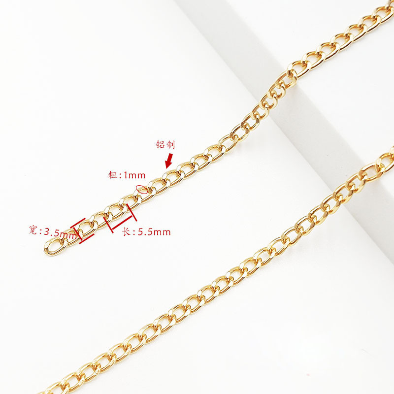 YML55351-001 Gold 3.5*5.5*1mm brushed aluminum chain, 1 meter