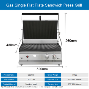 Nhà hàng thương mại hevy Duty gas Panini nướng, gas <span class=keywords><strong>Grill</strong></span> griddle Panini Máy ép - Product Image 2