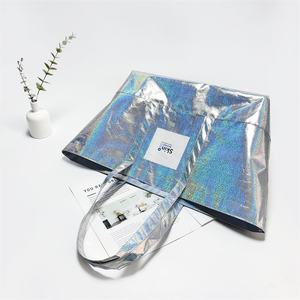 Bolsa de Compras Grande Abierta con Asas, Laminada, Brillante, Metálica, Holográfica, con Logotipo Personalizado Golife - Product Image 3