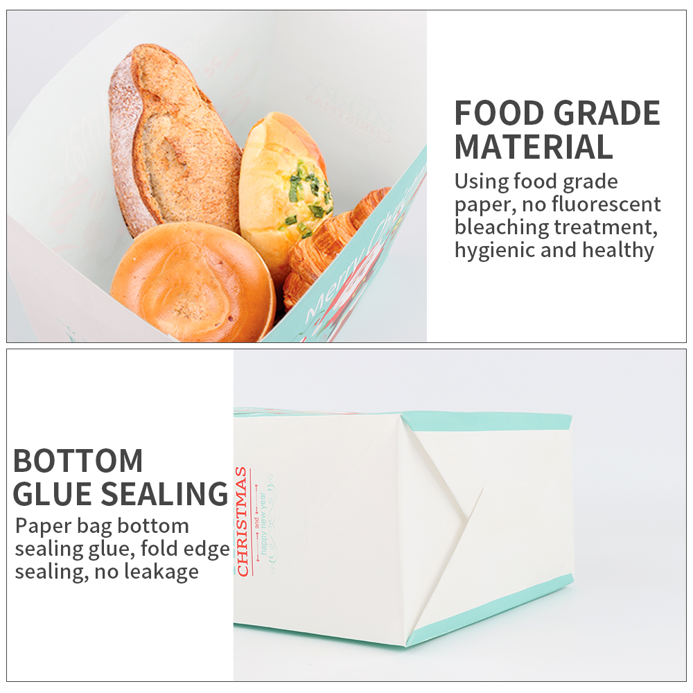 Good Quality Custom Logo Printed Christmas Design Gift Packaging Shopping Portable Tote Kraft Paper Bag